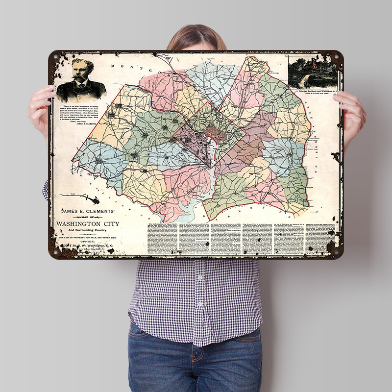 Map of Washington City Printed - Custom Map Poster のレビューと価格