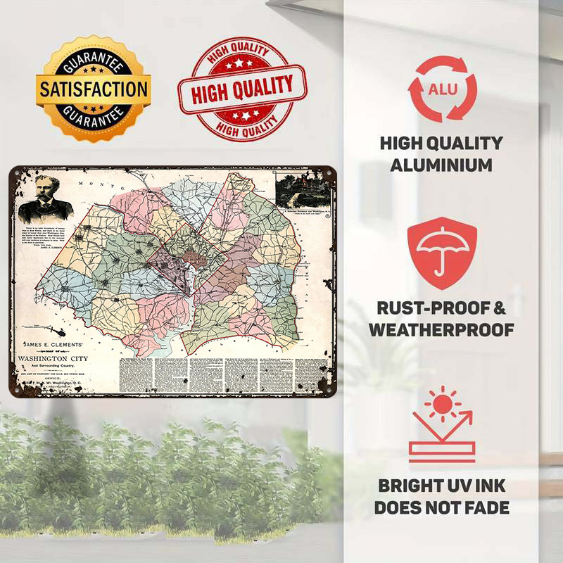 Map of Washington City Printed - Custom Map Poster のレビューと価格