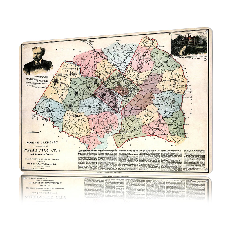 Map of Washington City Printed - Custom Map Poster のレビューと価格