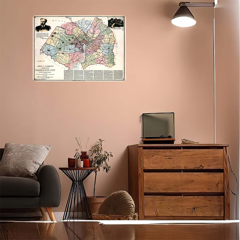 Map of Washington City Printed - Custom Map Poster のレビューと価格