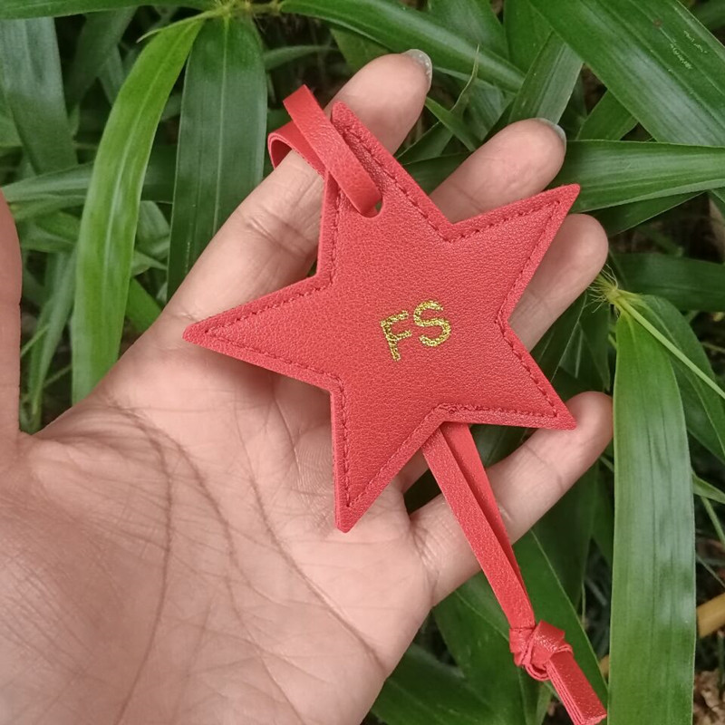 1PCS Free initials five pointe - Monogram Keychain Leather のレビューと価格