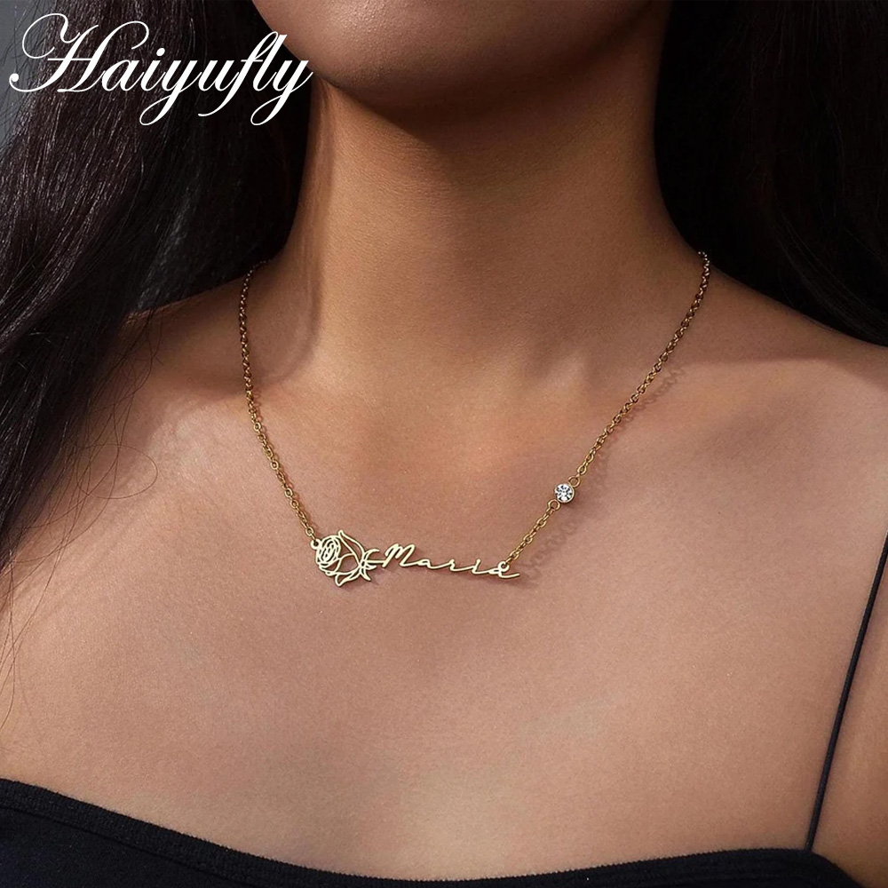 Haiyufly Personalized Custom N - Birth Flower Necklace のレビューと価格