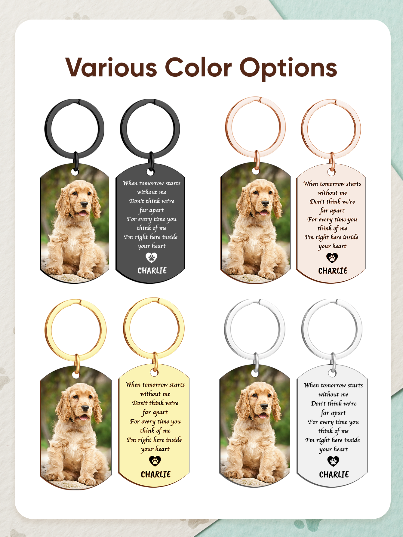 Personalized Pet Photo Keychai - Pet Portrait Custom のレビューと価格