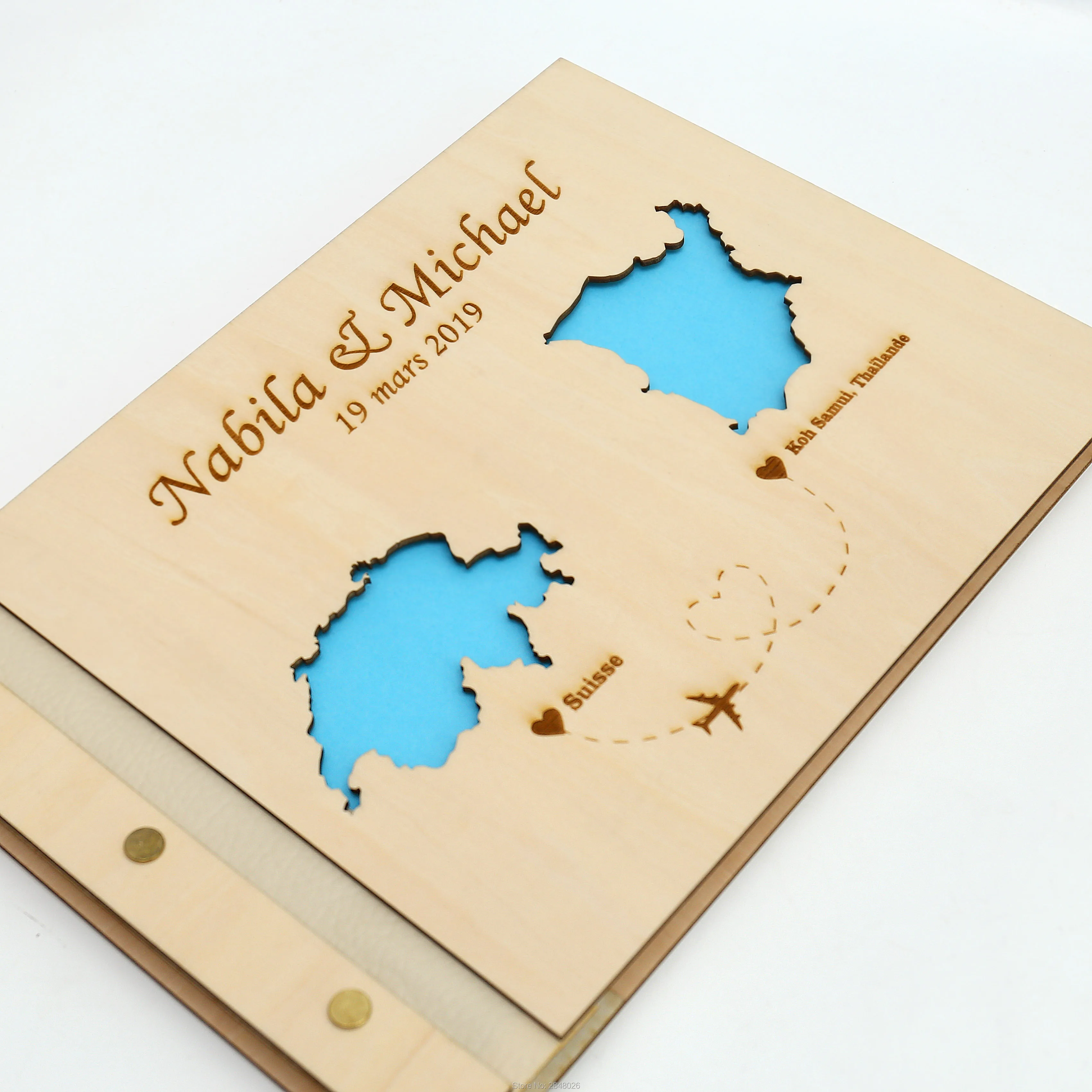 Rustic engraved wedding guestb - Custom Star Map のレビューと価格