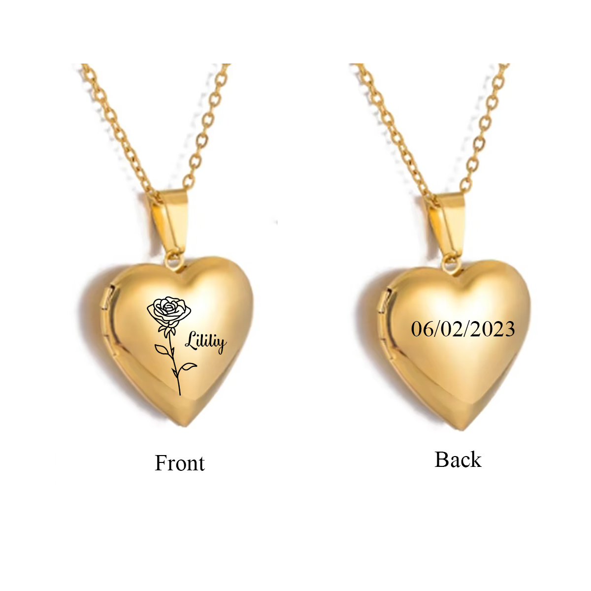 Custom Personalized Heart Birt - Birth Flower Necklace のレビューと価格