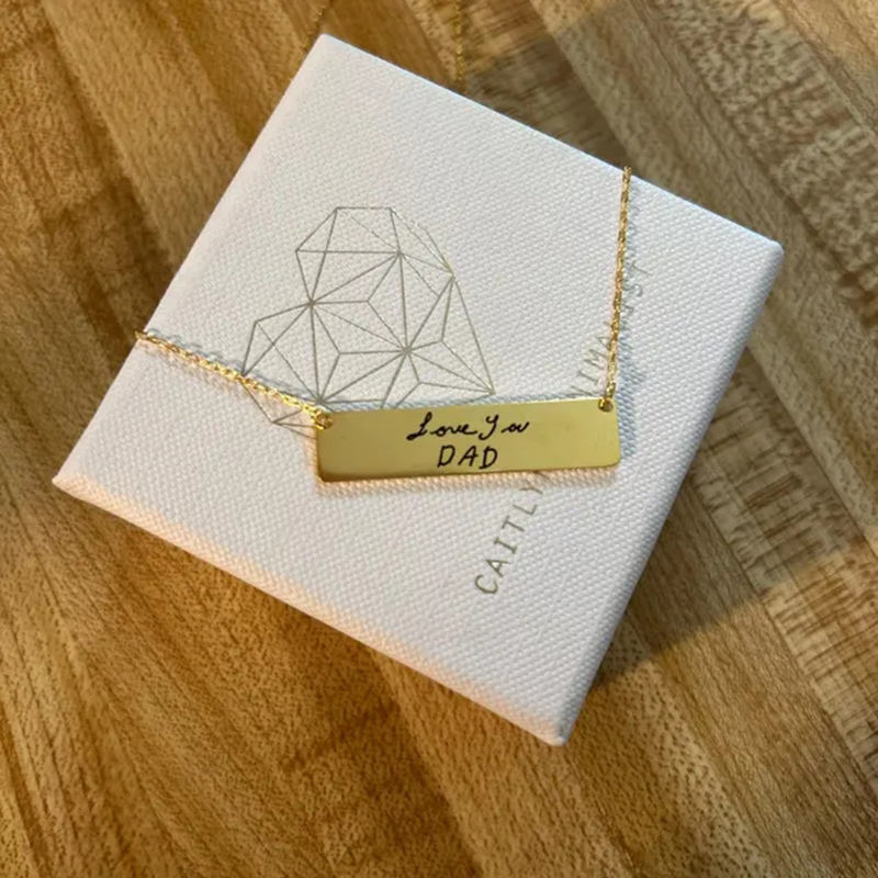 Custom Handwriting Name Bar Pe - Handwriting Necklace Bar のレビューと価格