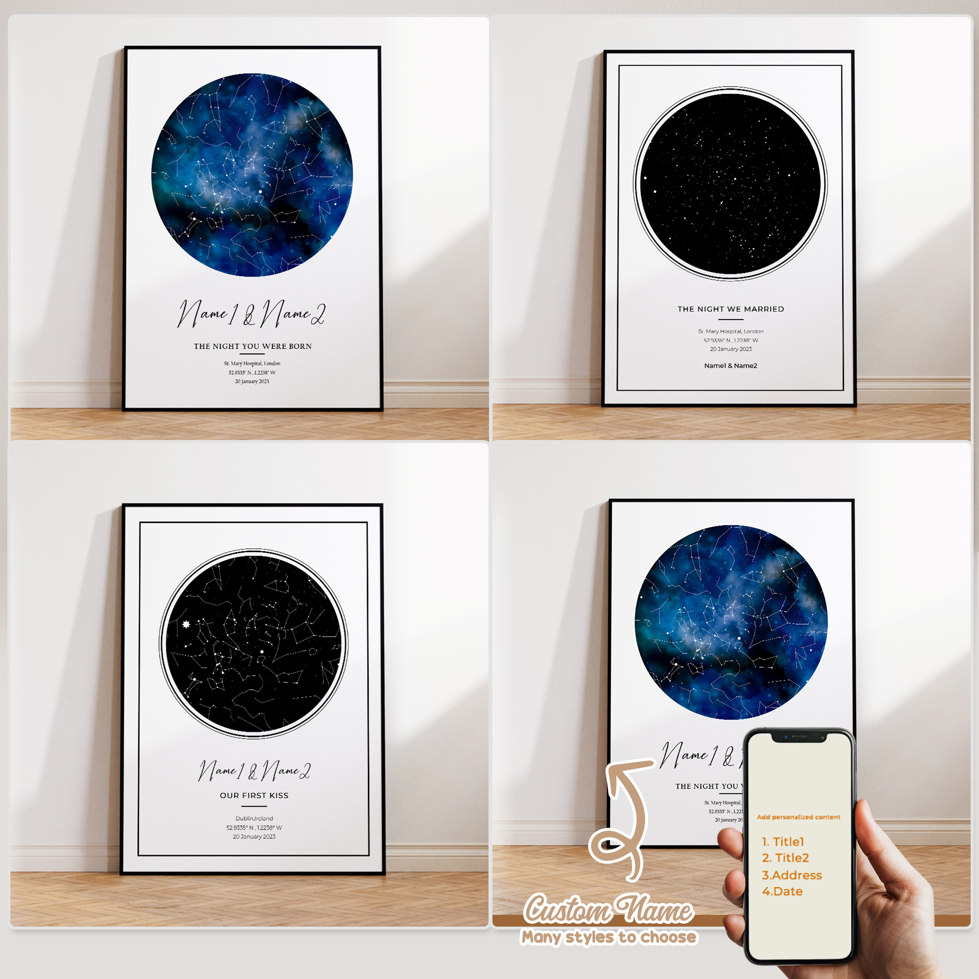 Modern Custom Personalized Nig - Custom Map Poster のレビューと価格