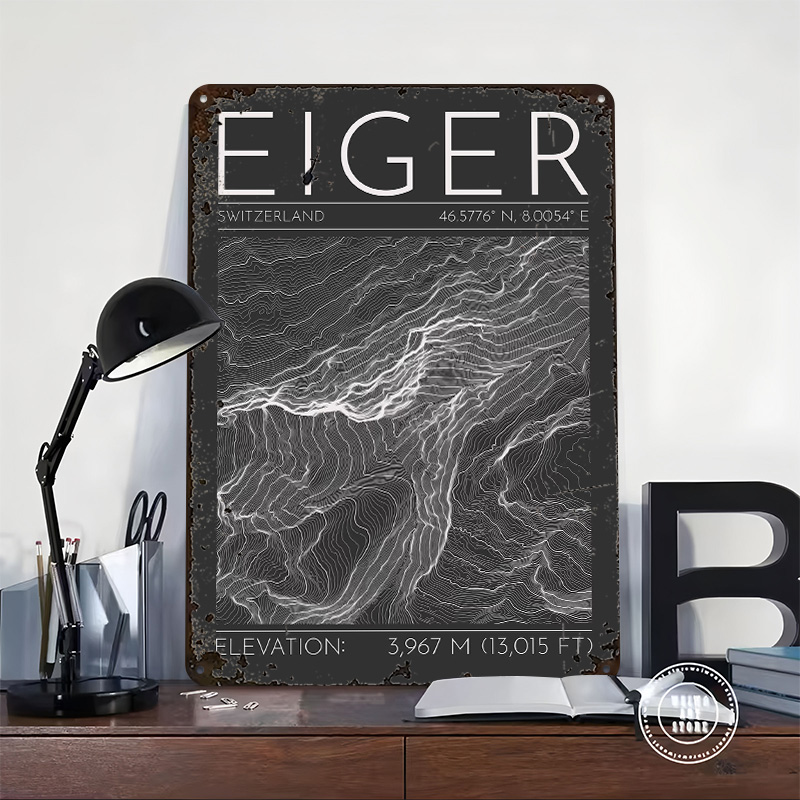 Eiger Mountain Topographic Con - Custom Map Poster のレビューと価格