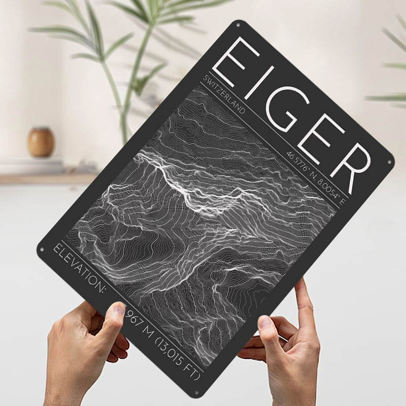 Eiger Mountain Topographic Con - Custom Map Poster のレビューと価格