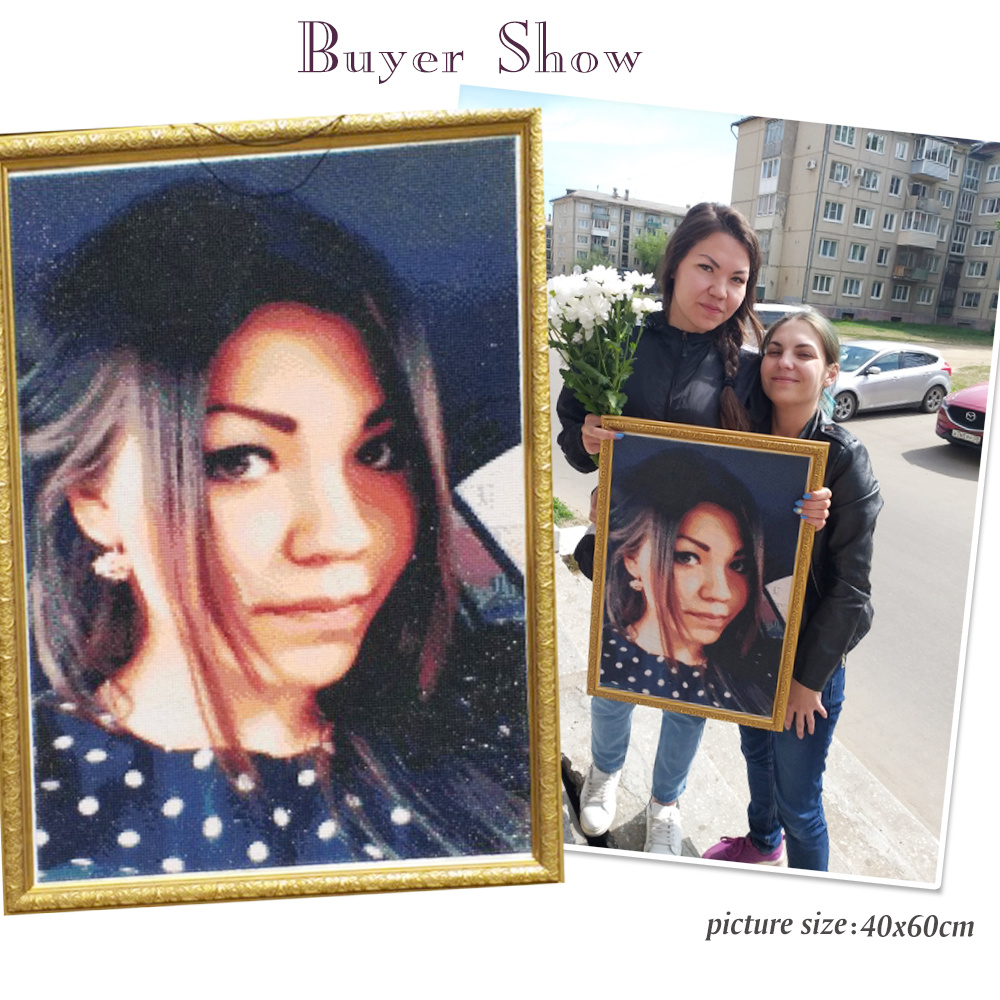 HUACAN Full Kits Diamond Paint - Photo Mosaic Print のレビューと価格