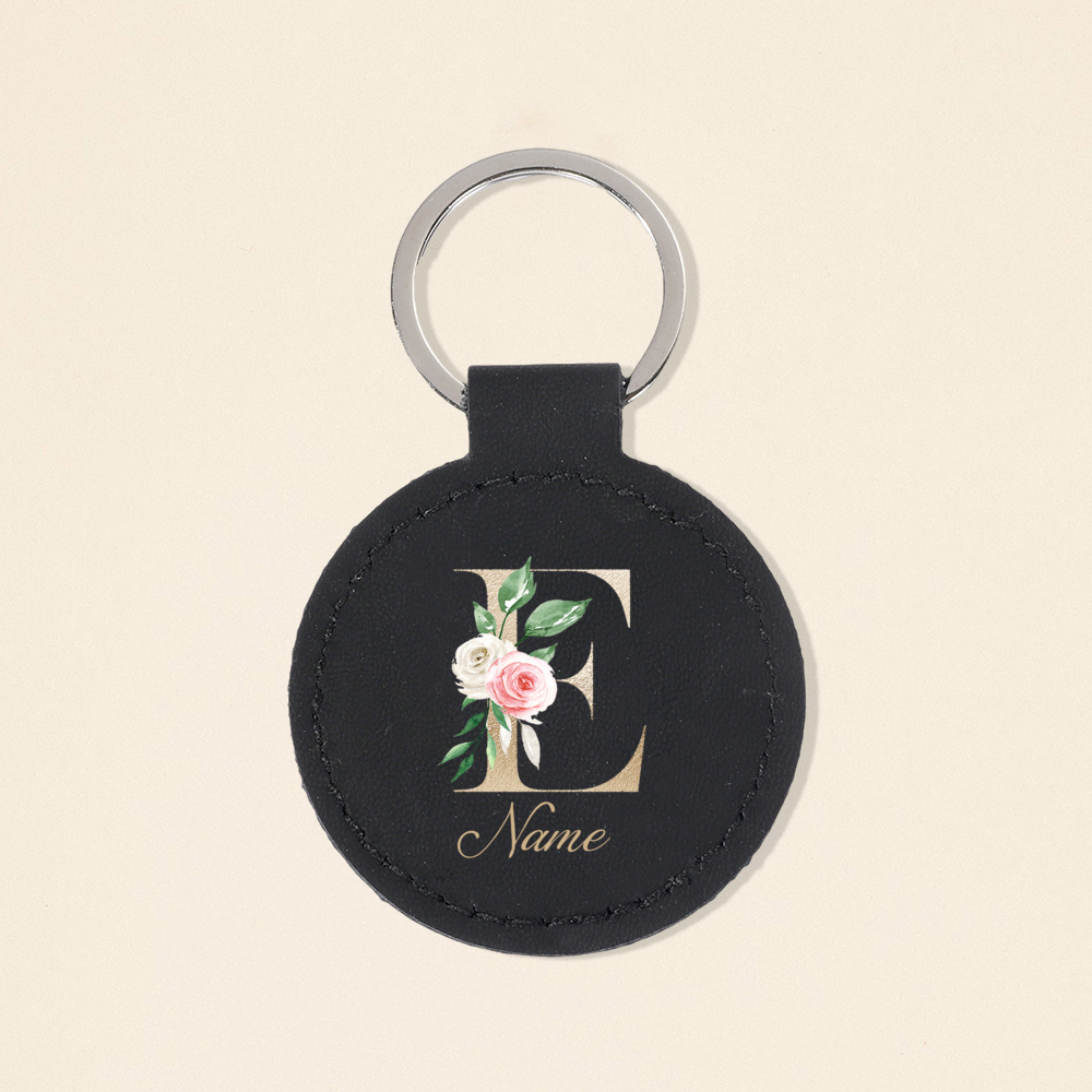 Personalized Initial with Name - Monogram Keychain Leather のレビューと価格