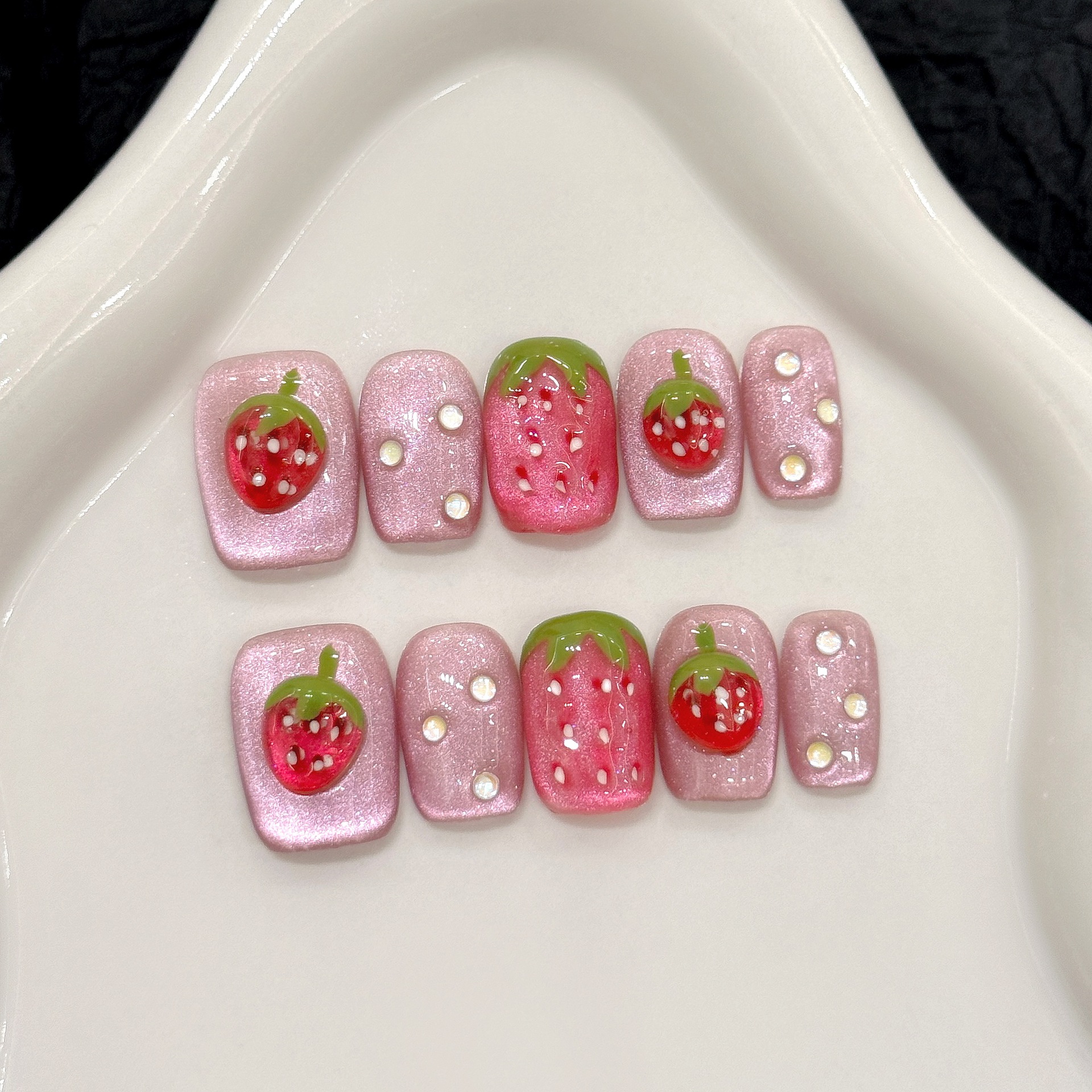 10pcs Cute Red Strawberry Pres - Pressed Flower Art のレビューと価格