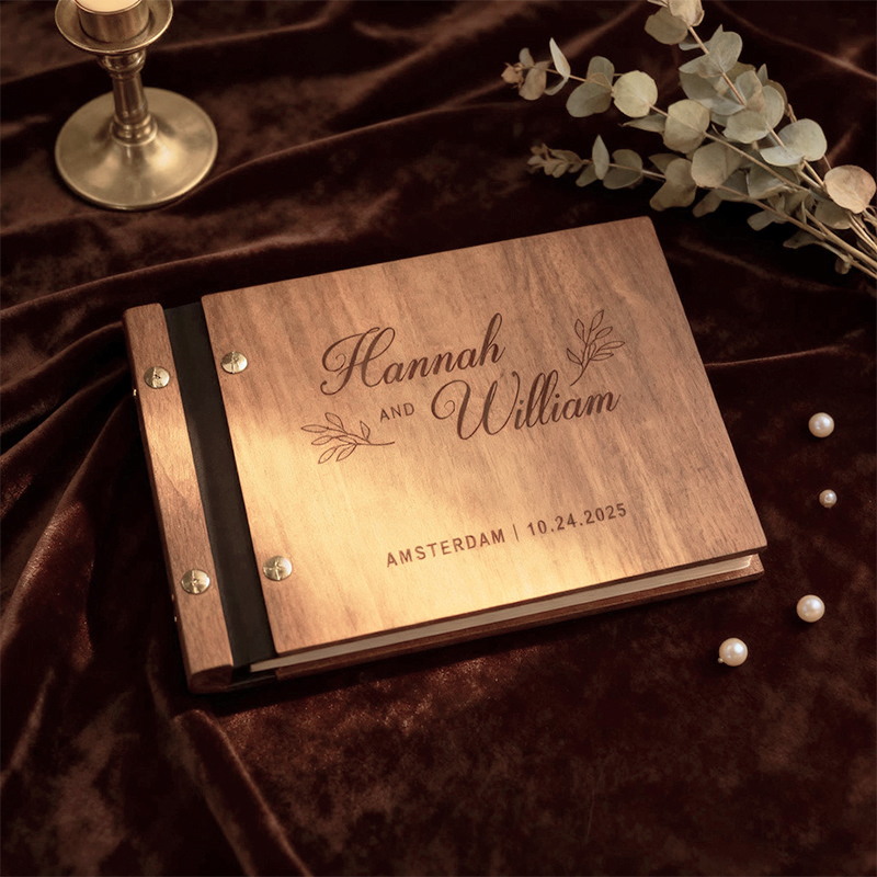 Personalized Wooden Wedding Gu - Custom Photo Book のレビューと価格