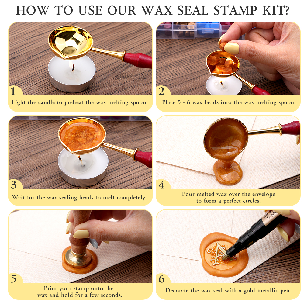 A-Z letter Wax Seal Stamp Kit  - Wax Seal Letter Kit のレビューと価格