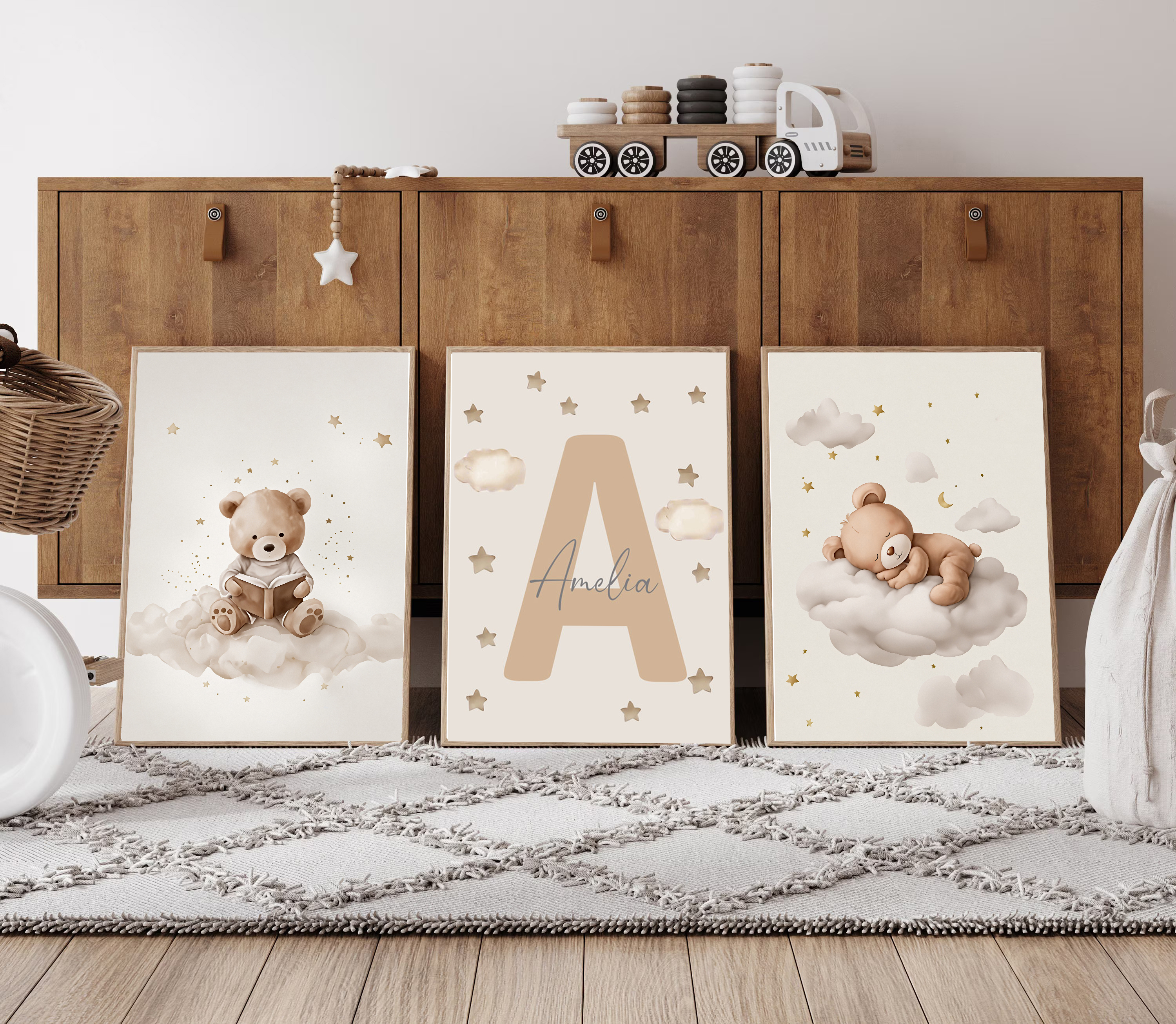 3pcs/set Bohemian Teddy Bear A - Personalized Name Box のレビューと価格