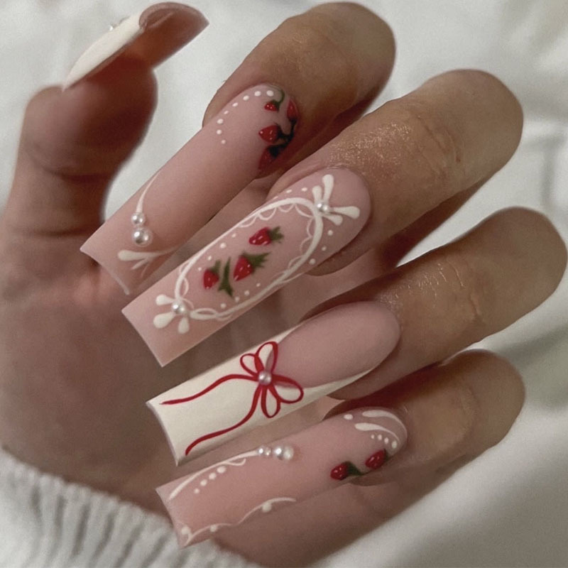 24pcs Flower Press on Nails Ar - Pressed Flower Art のレビューと価格